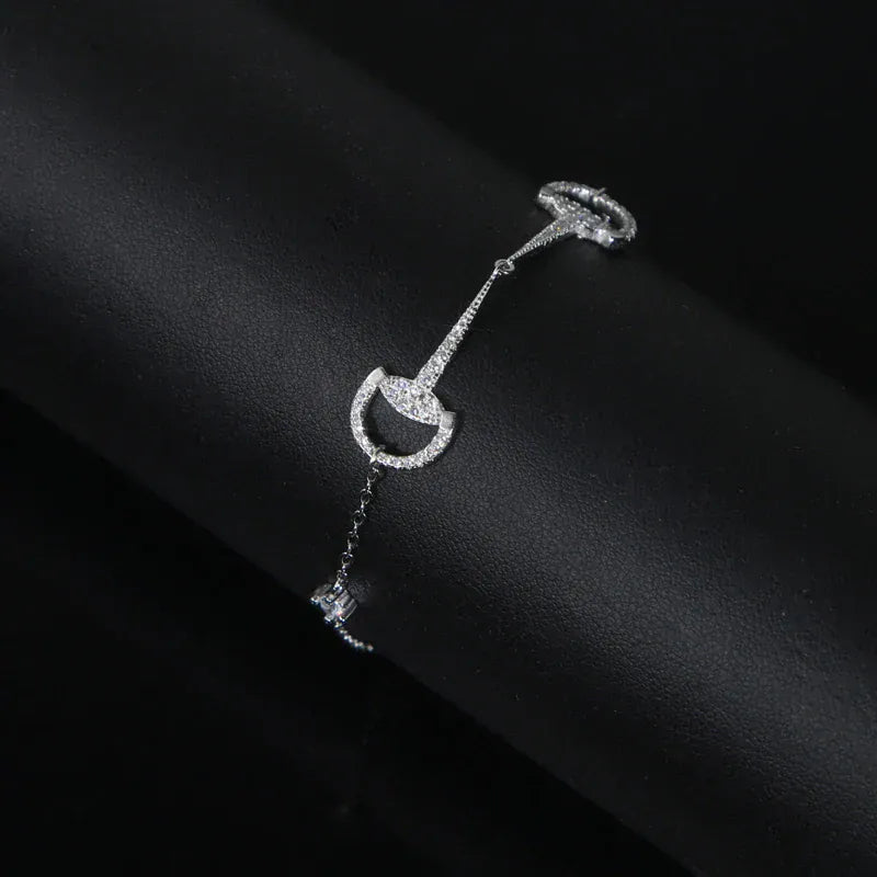 Zilveren armband met paardenbit