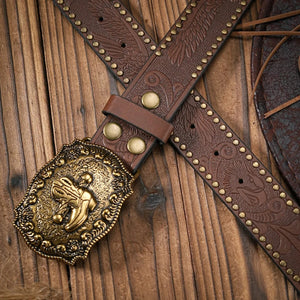 Antikt cowboybälte i läder
