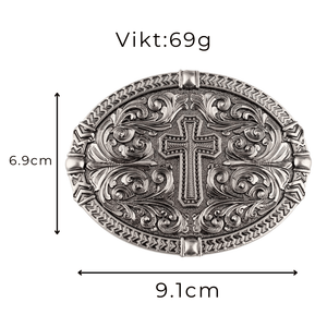 Bältespänne med kors och ornament i westernstil