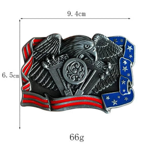 Bältespänne örn motor usa biker Silver