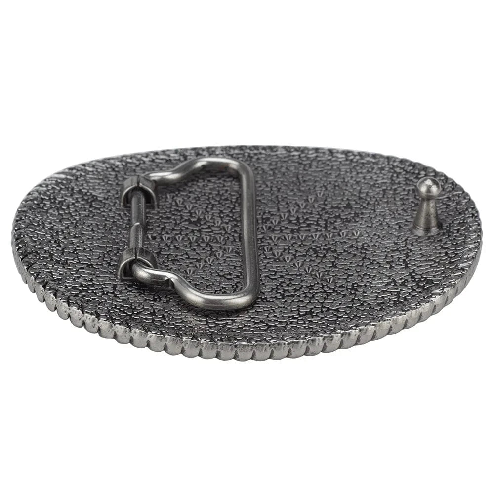 Bältespänne ovalt graverat silver western Silver