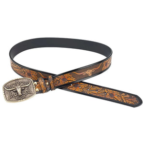 Bältesspänne Longhorn i metall western stil