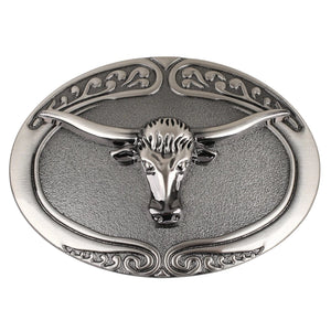 Bältesspänne Longhorn Texas Rindkopf Silver