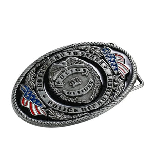 Bältesspänne polis märkesdesign amerikansk stil Silver