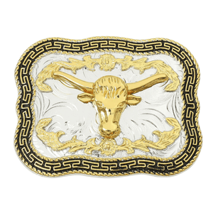 Bältesspänne western i silver- och guldfärg Modell 8