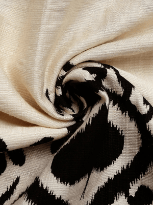 Beige bohemisk maxiklänning med svart mönster