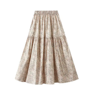 Blommig kjol dam Khaki / One Size