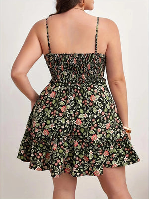 Blommig klänning plus size
