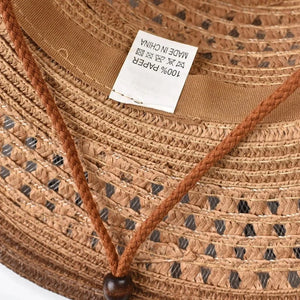 Boho cowboyhatt med fjäril Ljusbrun / Kan justeras