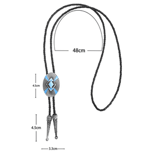 Bolo tie i blått med oval medaljong Blå