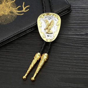 Bolo tie i guld med örnmotiv Silver och guld