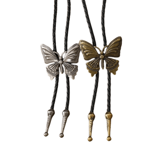 Bolo tie med fjäril i metall Silver och brons