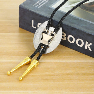 Bolo tie med hästsko och örn i guldmetall