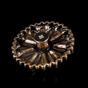 Concho i Antikkoppar med Blomdekor och Gul Turkossten 30mm