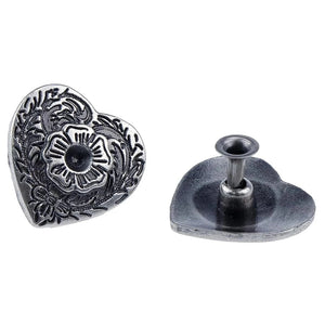 Concho i antiksilver med dekorativa motiv