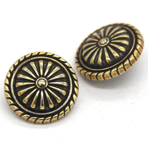 Concho i Retroblommig Design Brons / 15mm 6st