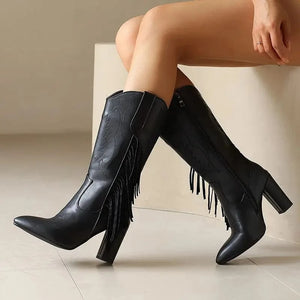 Country Boots med Fransar och Broderi