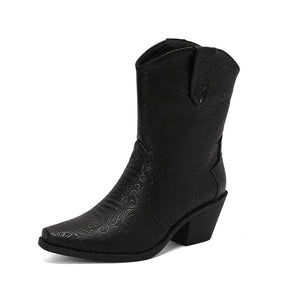 Mönstrade Låga Cowboyboots för Dam Svart / 36