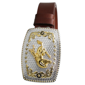 Cowboyriem van echt leer