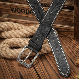 Cowboybälte med antiksilverspänne