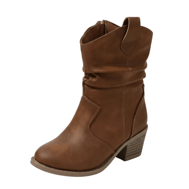 Cowboyboots barn med elegant rynkad design Brun / 28