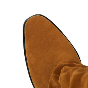 Cowboyboots i mockastil med vikt skaft och 6cm klack