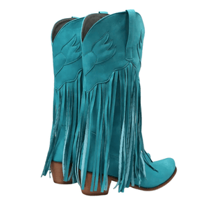 Cowboyboots med fransar och retrolook
