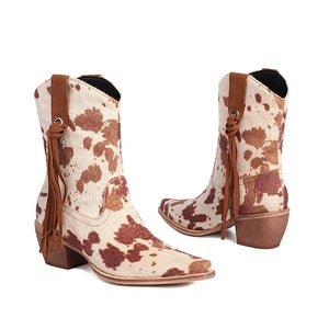 Cowboyboots med tryckt mönster