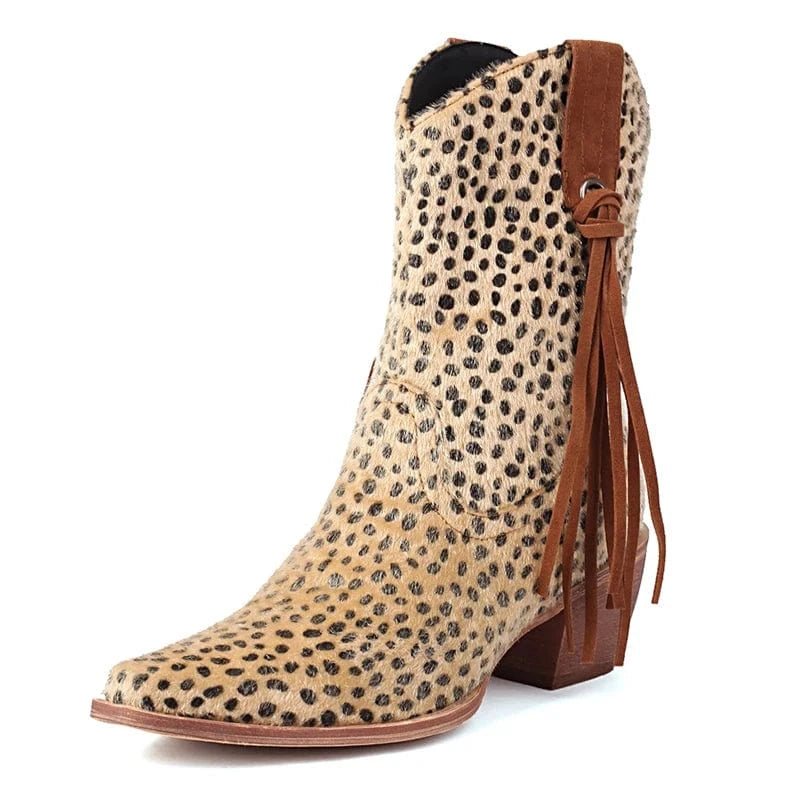 Cowboyboots med tryckt mönster Leopard / 35