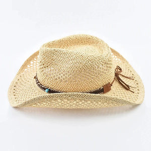 Cowboyhatt dam strå Beige / One Size