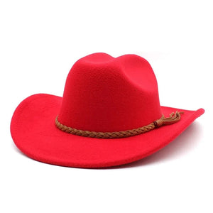 Cowboyhatt Flätad Rem Röd / 57-58cm