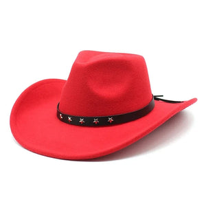 Cowboyhatt i filt med stjärnband Röd / 57-58cm