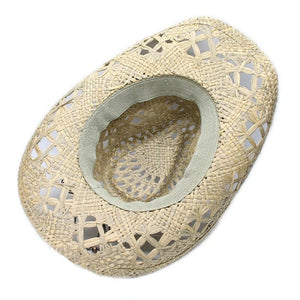Cowboyhatt i strå Halmbeige