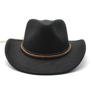 Cowboyhatt med läderfläta