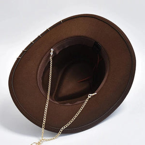 Cowboyhatt med Metallkedja