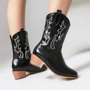 Cowgirl Boots med Utskärningar