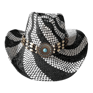 Etnisk Halmcowboyhatt Modell 3 / 56-58cm