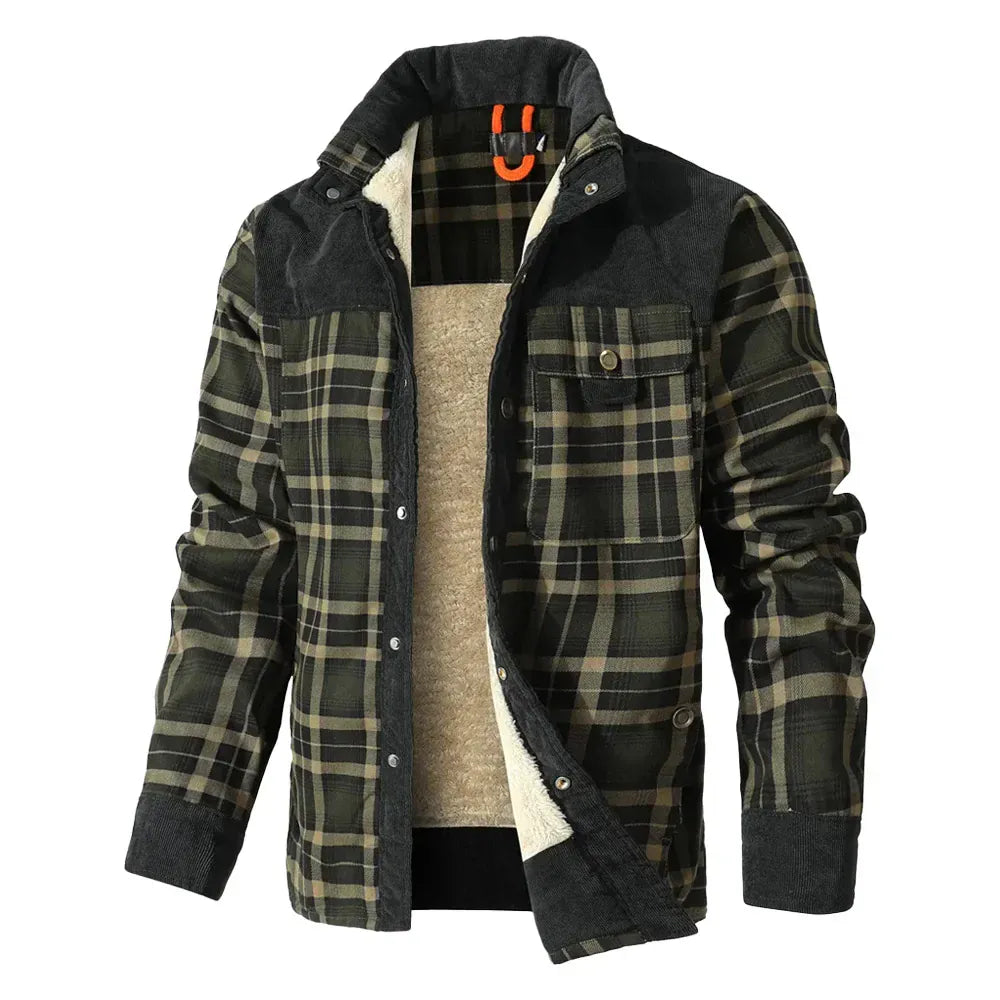 Fodrad flanell jacka herr