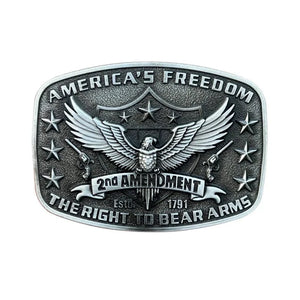 Freedom Bältesspänne 2nd Amendment Vapen Silver