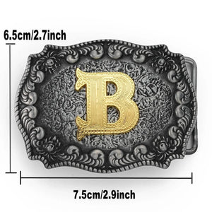Initial Bältesspänne Bokstav Guld Silver