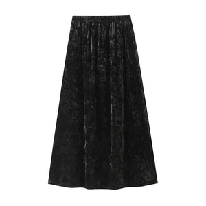Kjol krossad sammet Svart / One Size