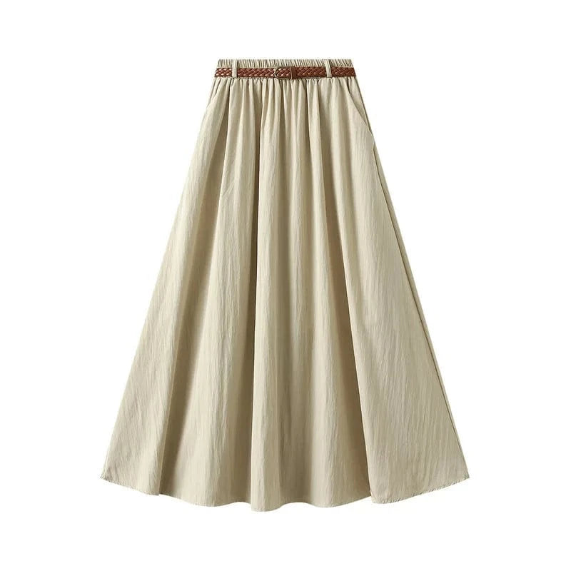 Kjol med skärp Ljusbeige / One Size