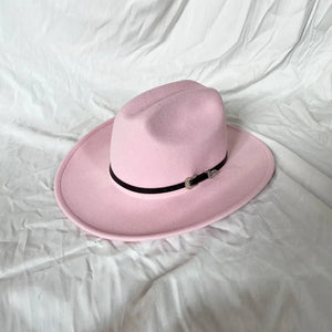 Klassisk Cowboyhatt Läderband Rosa / 57-59cm