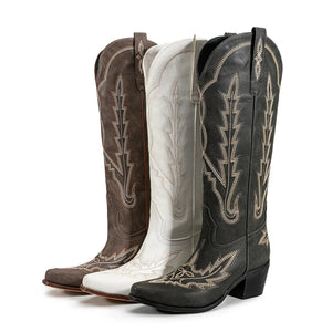 Klassiska Cowboyboots i Svart Mocka