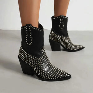 Låga Cowboyboots med Nitar för Dam