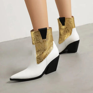 Låga Cowboyboots med Nitar för Dam