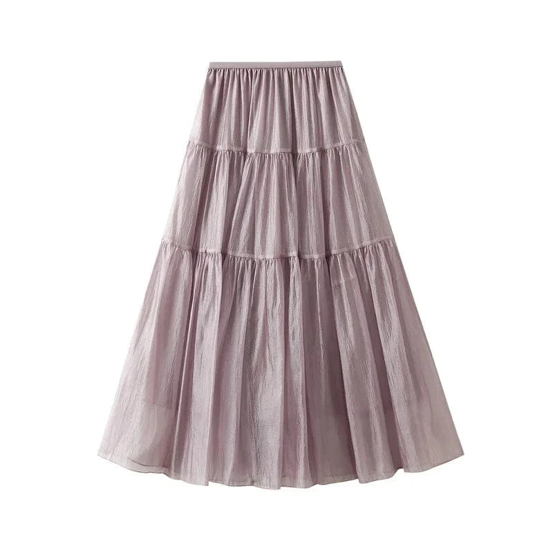 Lantlig countrykjol i lila för sommardagar Lila / One Size