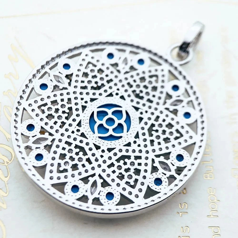 Mandala hänge i silver med turkos Silver med turkos