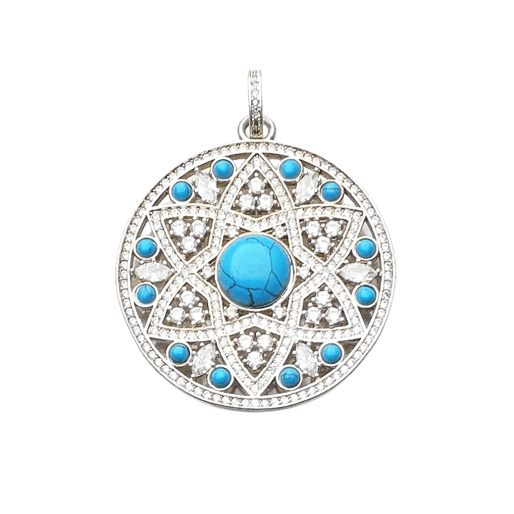 Mandala hänge i silver med turkos Silver med turkos
