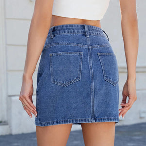 Mini jeanskjol med slits